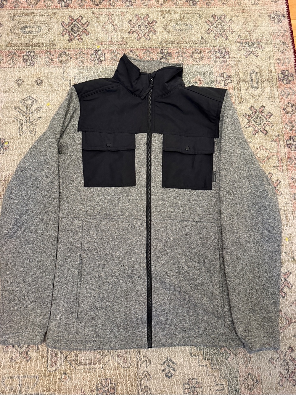 Columbia Gray Jacket with Black Upper Yoke